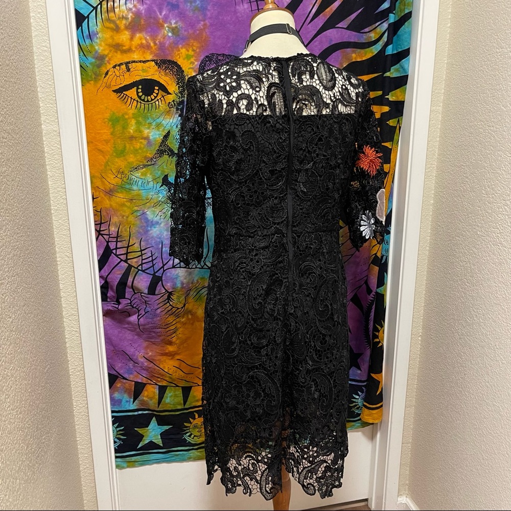 🌈 Wonderful velvet flower art lace dress - Picture 10 of 12